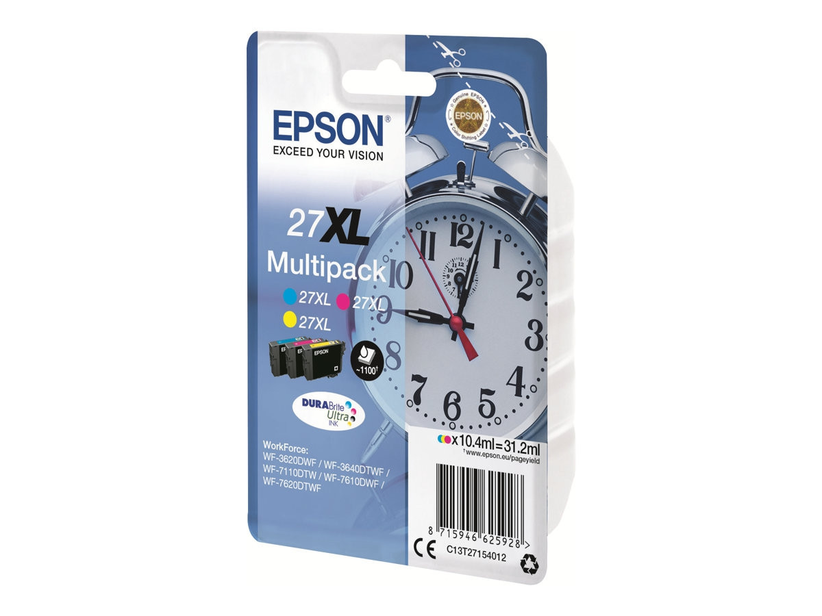 Epson Blekkpatron Pakke No.27XL Cyan/Magenta/Gul (3x10.4ml)