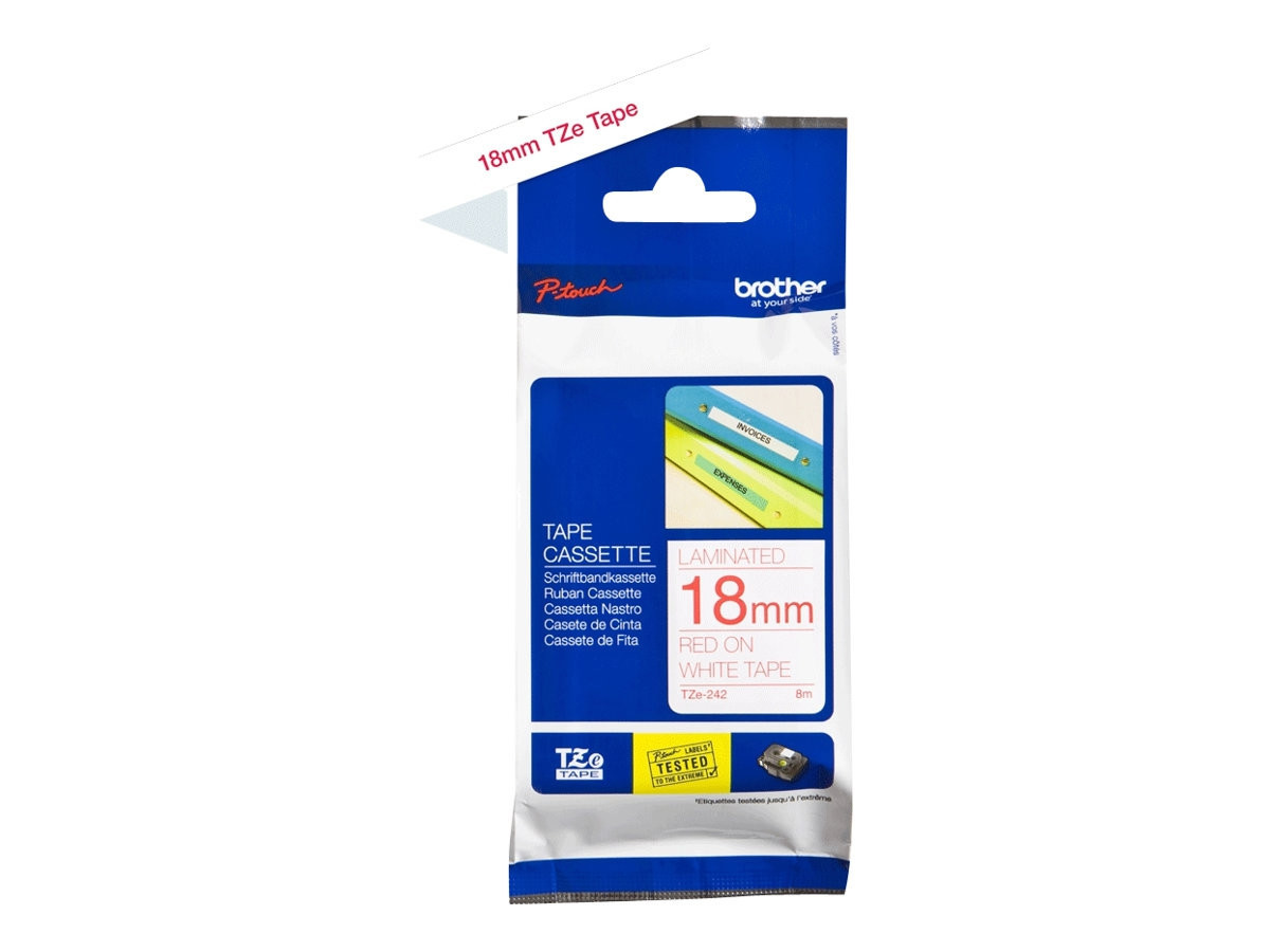 Brother TZe tape 18mmx8m red/white