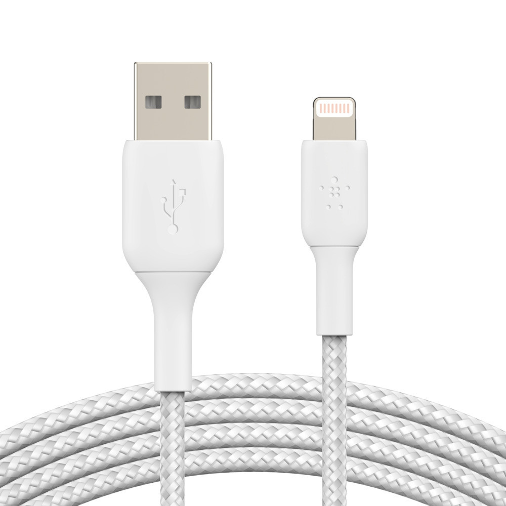 BildeBelkin USB-A to Lightning Braided, White (1m)
