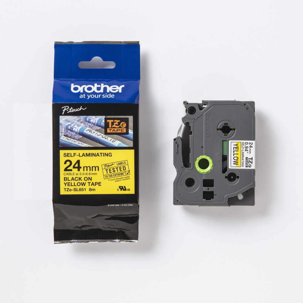 BildeTZe-SL self laminated tape black on yellow 24 mm