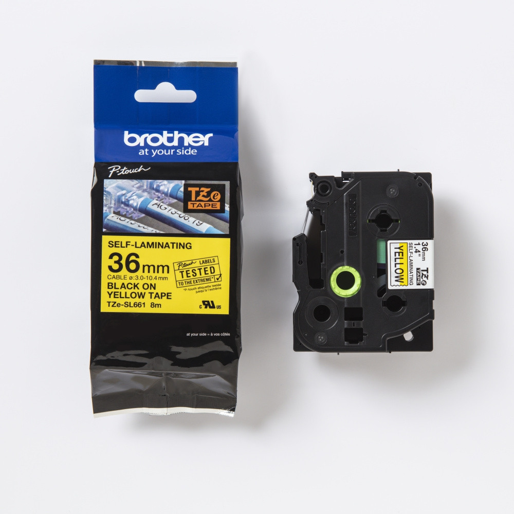 BildeTZe-SL self laminated tape black on yellow 36 mm