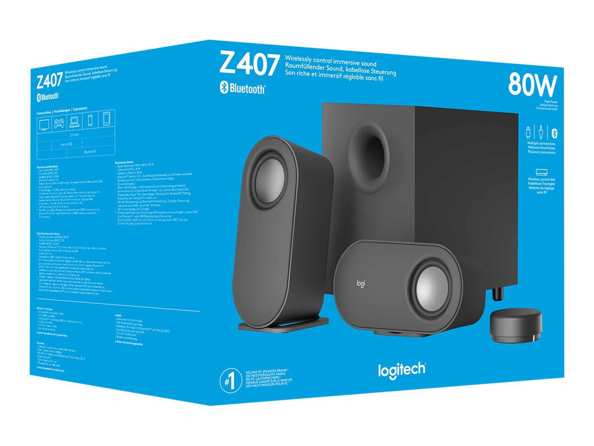 Z407 Bluetooth speakers w/subwoofer, Graphite