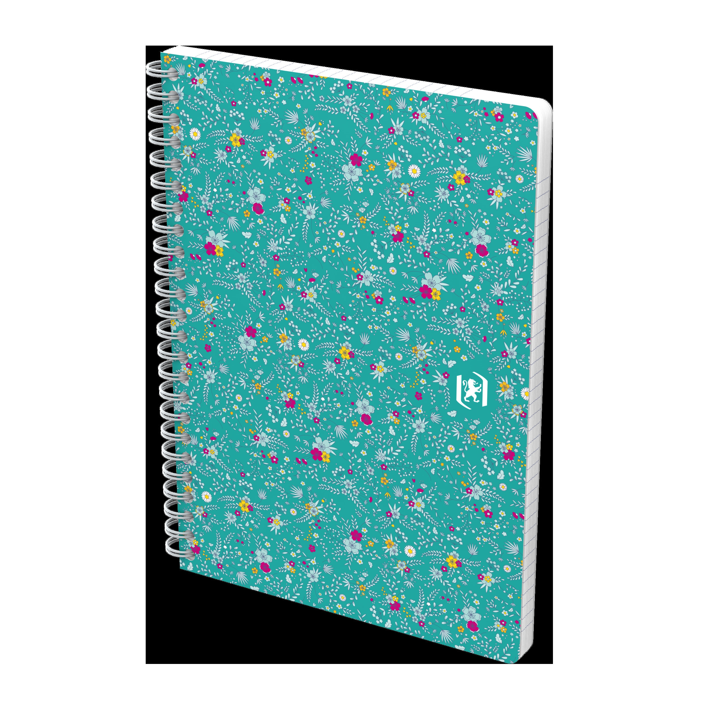 Oxford Floral Notatbok A5 Linjert 60 ark 90g ass.