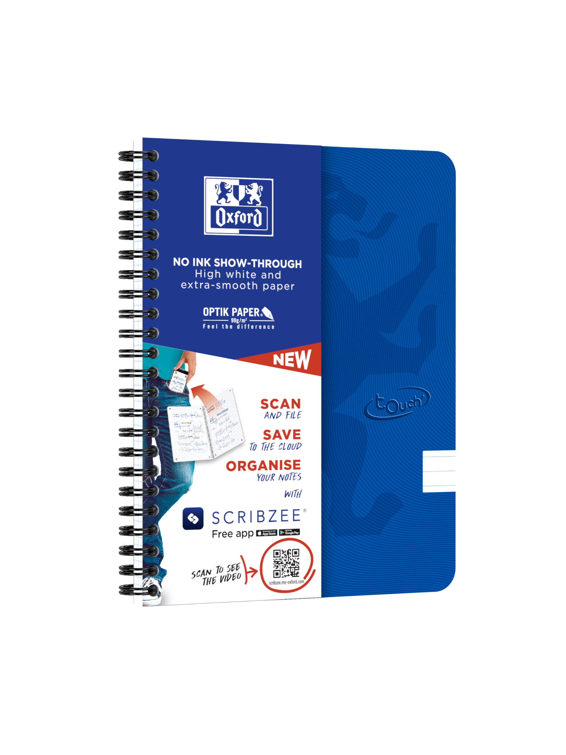 BildeOxford Touch Notatbok A5 Linjert 70 ark 90g Rd