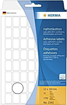 BildeHerma Etikett 12x18mm hvit (1792)
