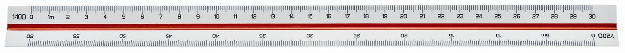 BildeLinex trekantet mlestokk 312 30cm rd/grnn
