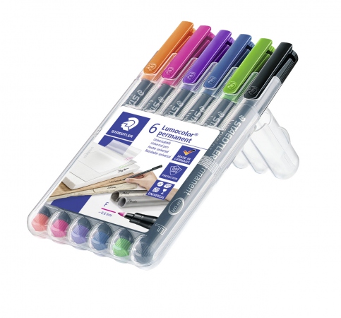 STAEDTLER Merkepenn Lumocolor Perm. 0,6mm ass (6)