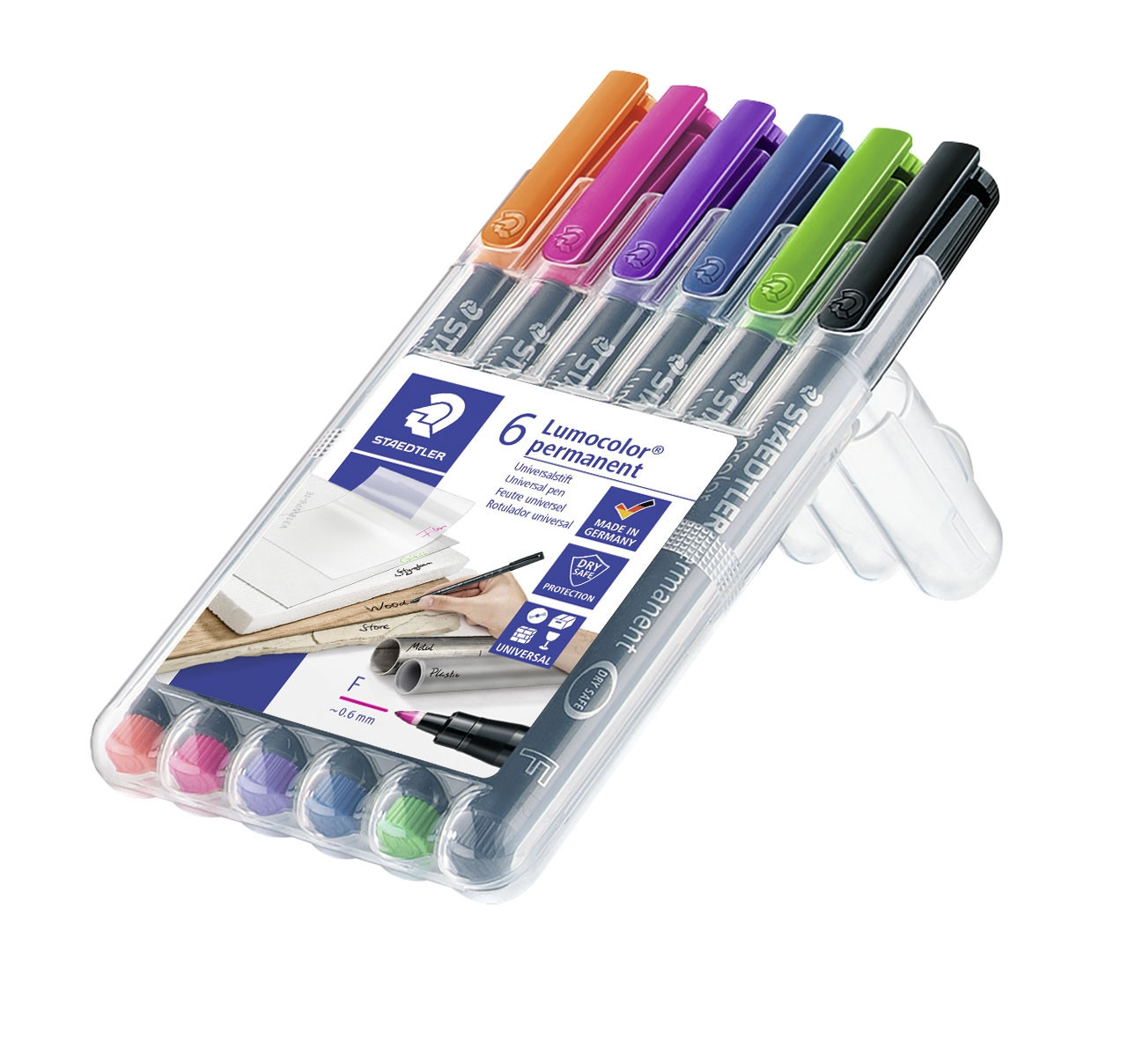 STAEDTLER Merkepenn Lumocolor Perm. 0,6mm ass (6)