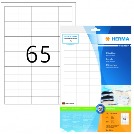 Herma Etiketter Premium A4 38,1x21,2 (10)
