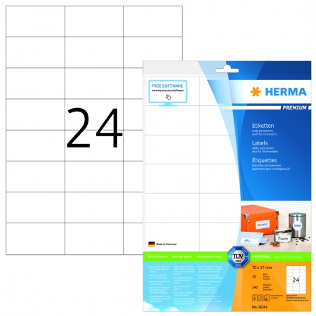 Herma Etiketter Premium A4 70,0x37,0 (10)