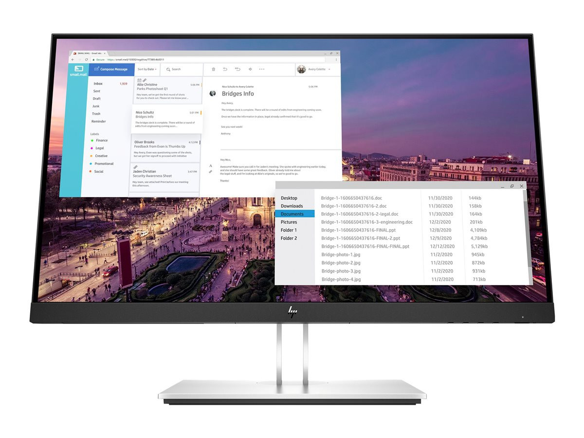 Bilde23'' HP Monitor E23 G4 FHD, Black/Silver
