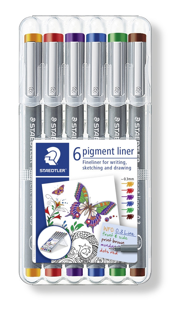 BildeSTAEDTLER Fineliner Pigment Liner 0,3mm ass (6)