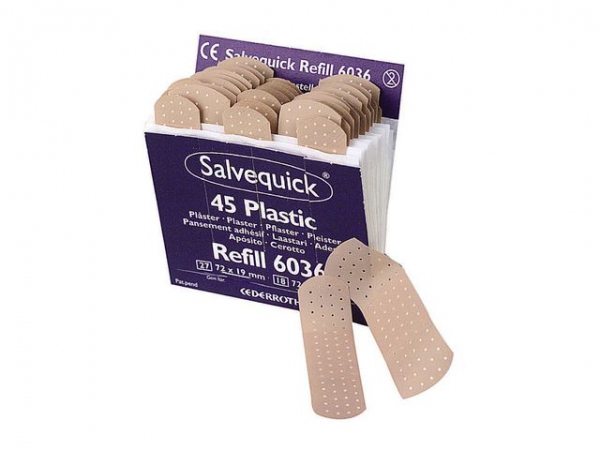 Plaster SALVEQUICK Plast Refill 6 pakker à 45 plaster 