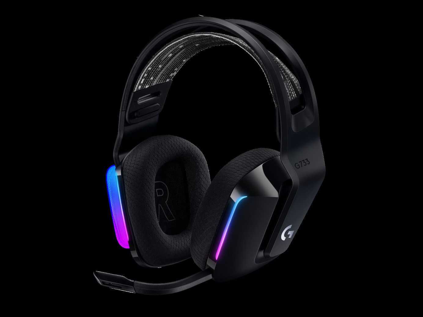G733 LIGHTSPEED Wireless RGB Gaming Headset, Black