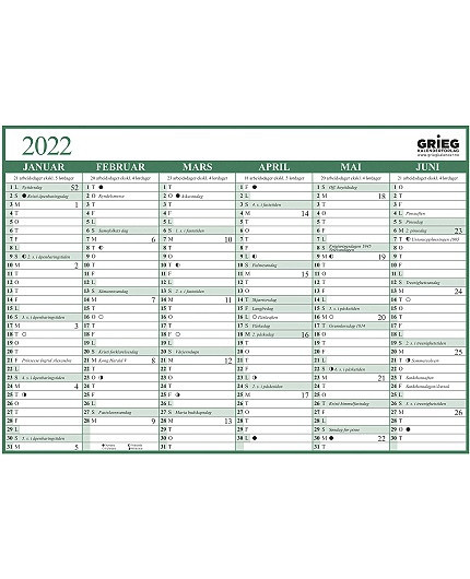 BildePlatekalender Grieg A4 2022 Enkel