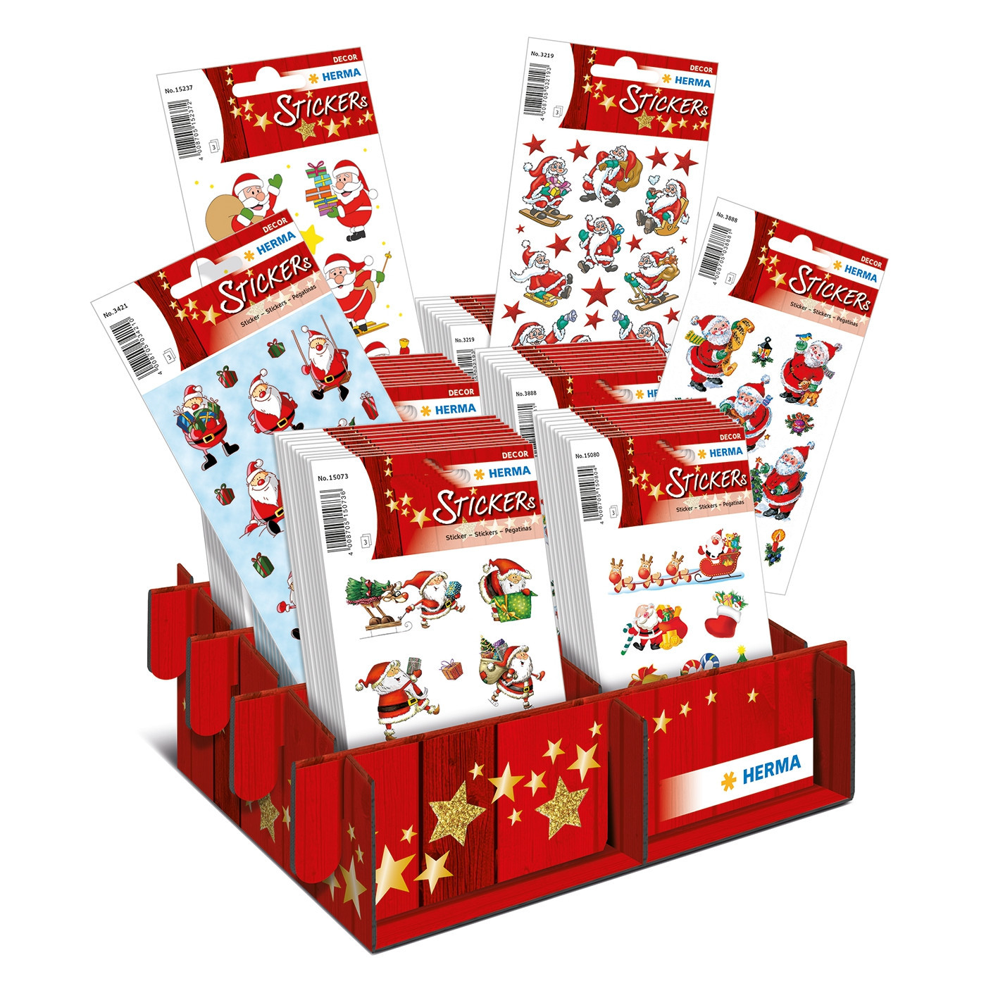 BildeHerma Klistremerker Decor Santa&Friends jul display (60)