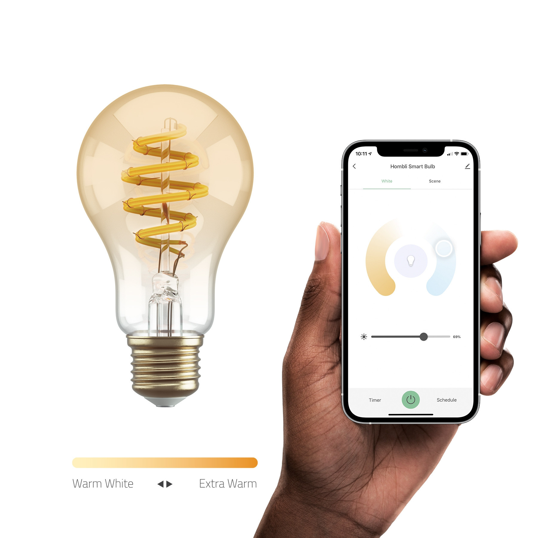 HOMBLI Filament Bulb E27 A60-Amber CCT