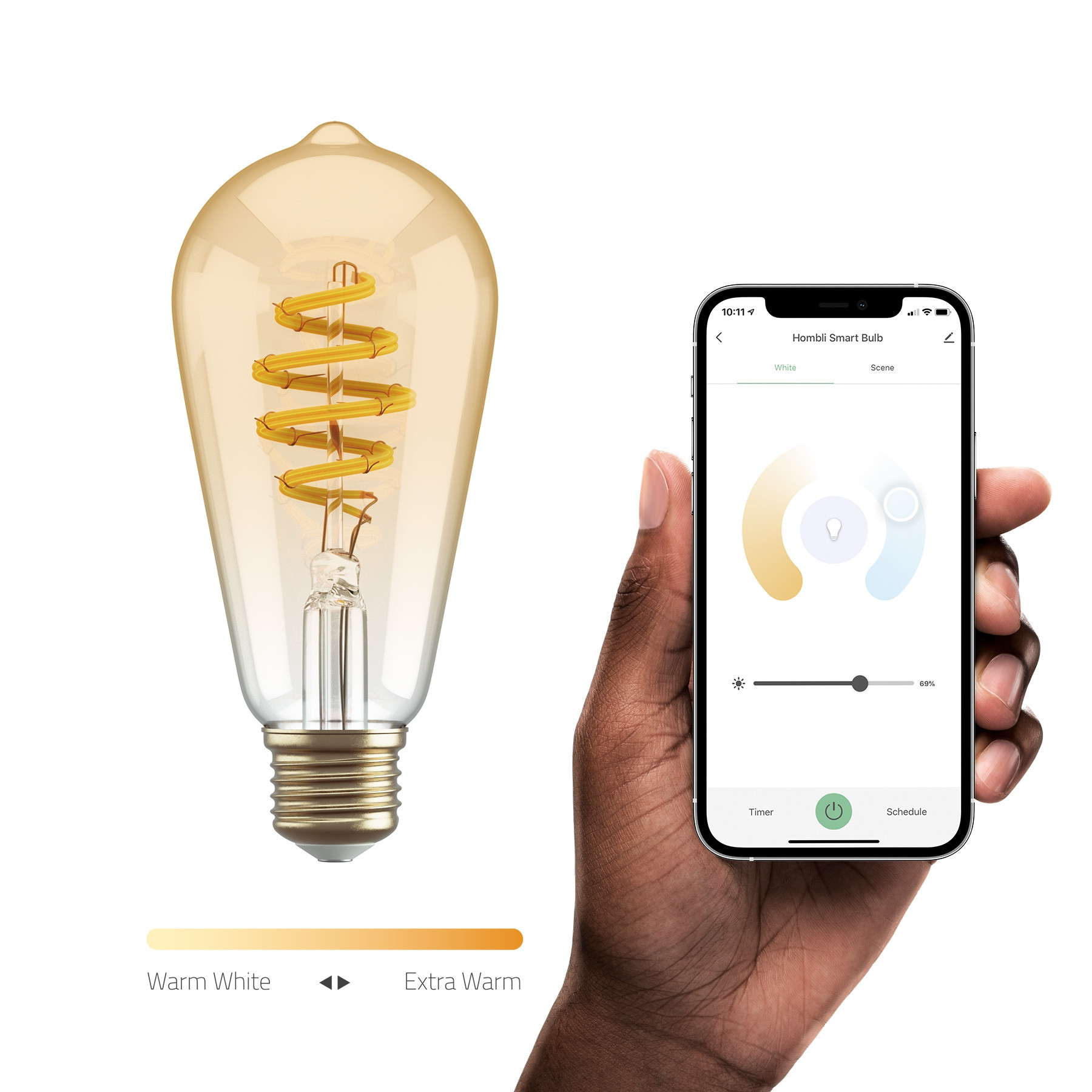 HOMBLI Filament Bulb E27 ST64-Amber CCT