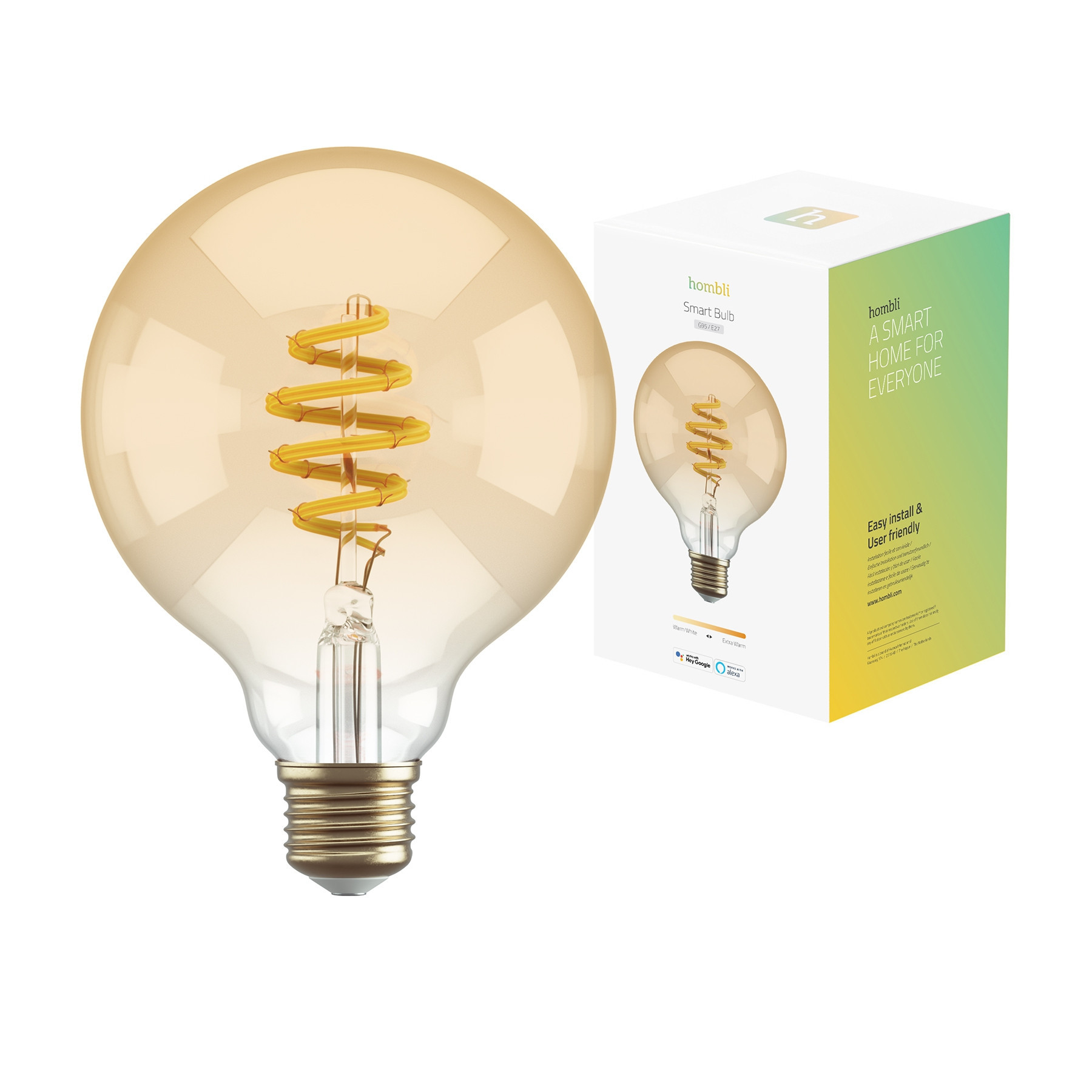 BildeHOMBLI Filament Bulb E27 G95-Amber CCT