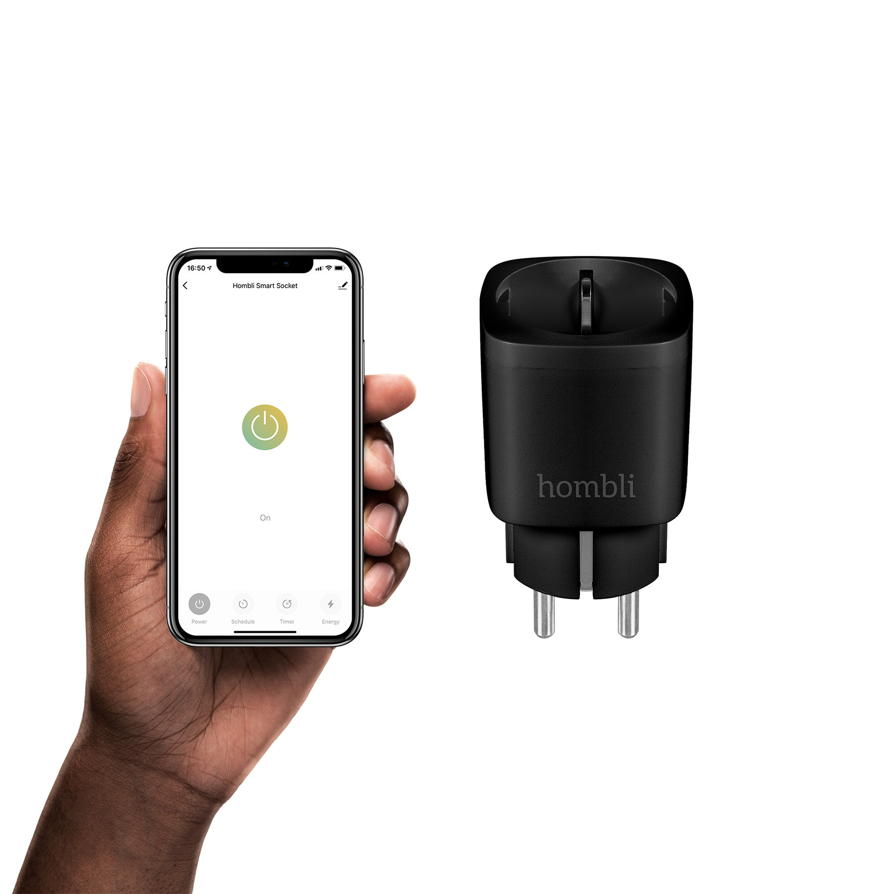 Hombli Smart Stikkontakt (EU), Sort