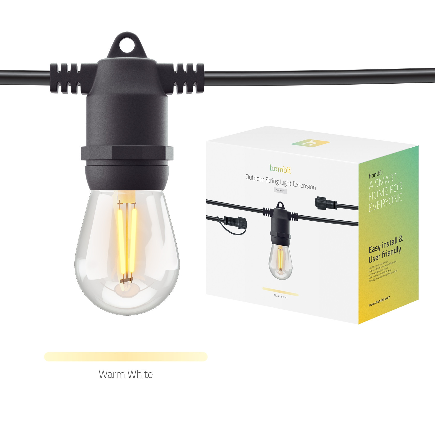 BildeHombli Smart Utendrs Lyslenke Forlenger (5m)