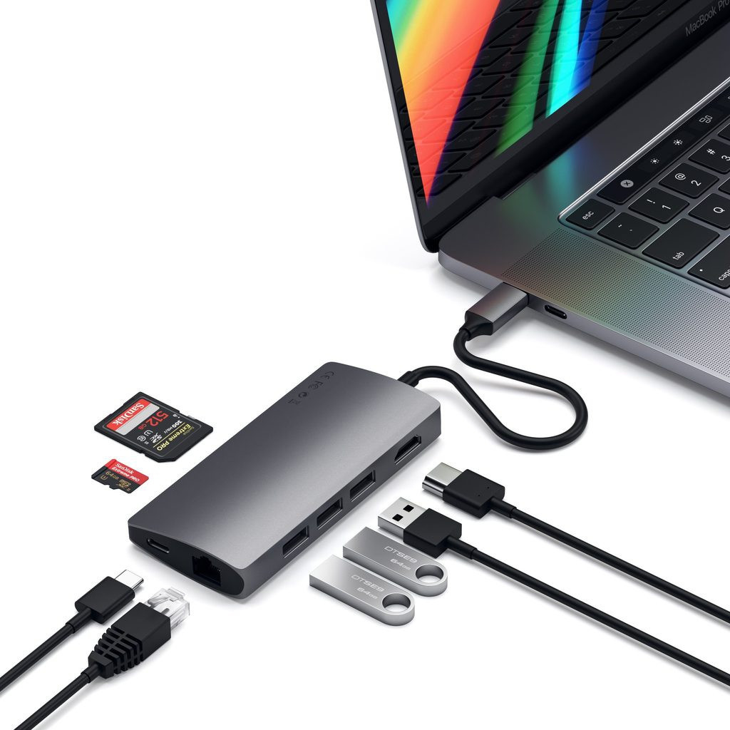 Satechi Aluminum Multi-Port Adapter V2, Space Grey