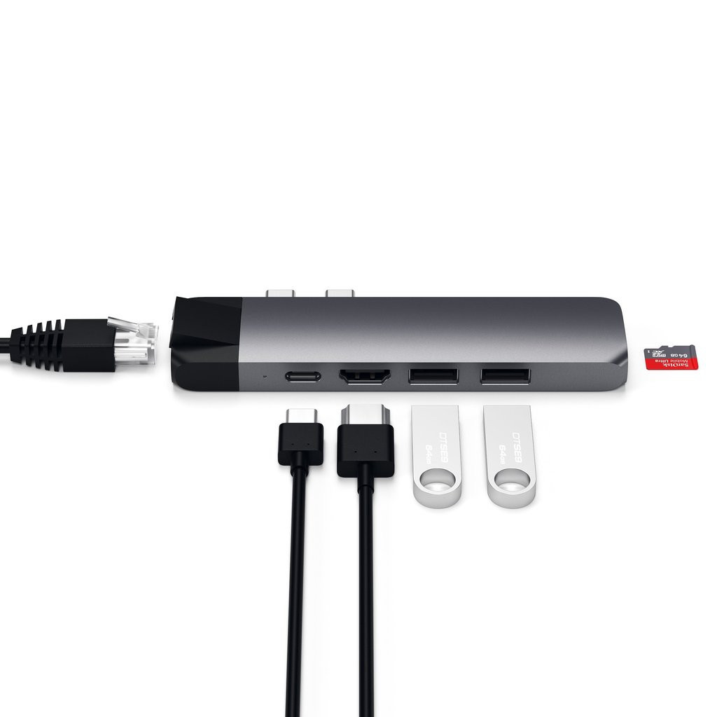 Satechi Aluminum Type-C Pro Hub w/Ethernet, Space Grey