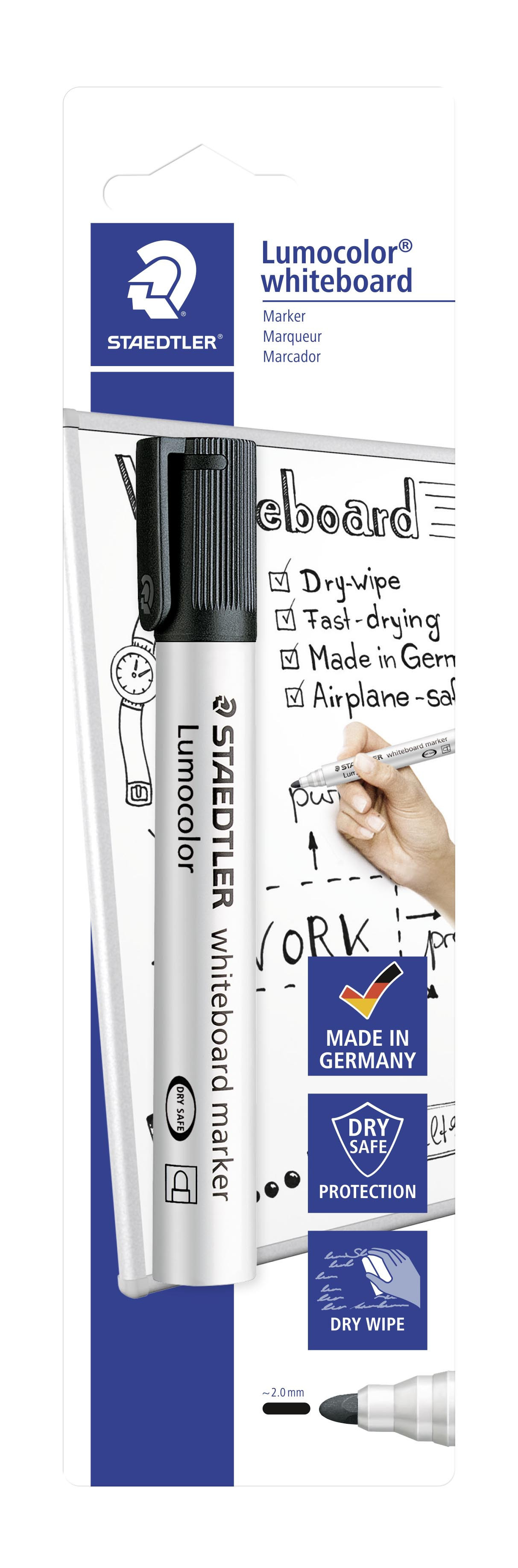 BildeSTAEDTLER Whiteboard merkepenn Lumocolor rund 2mm sort blist