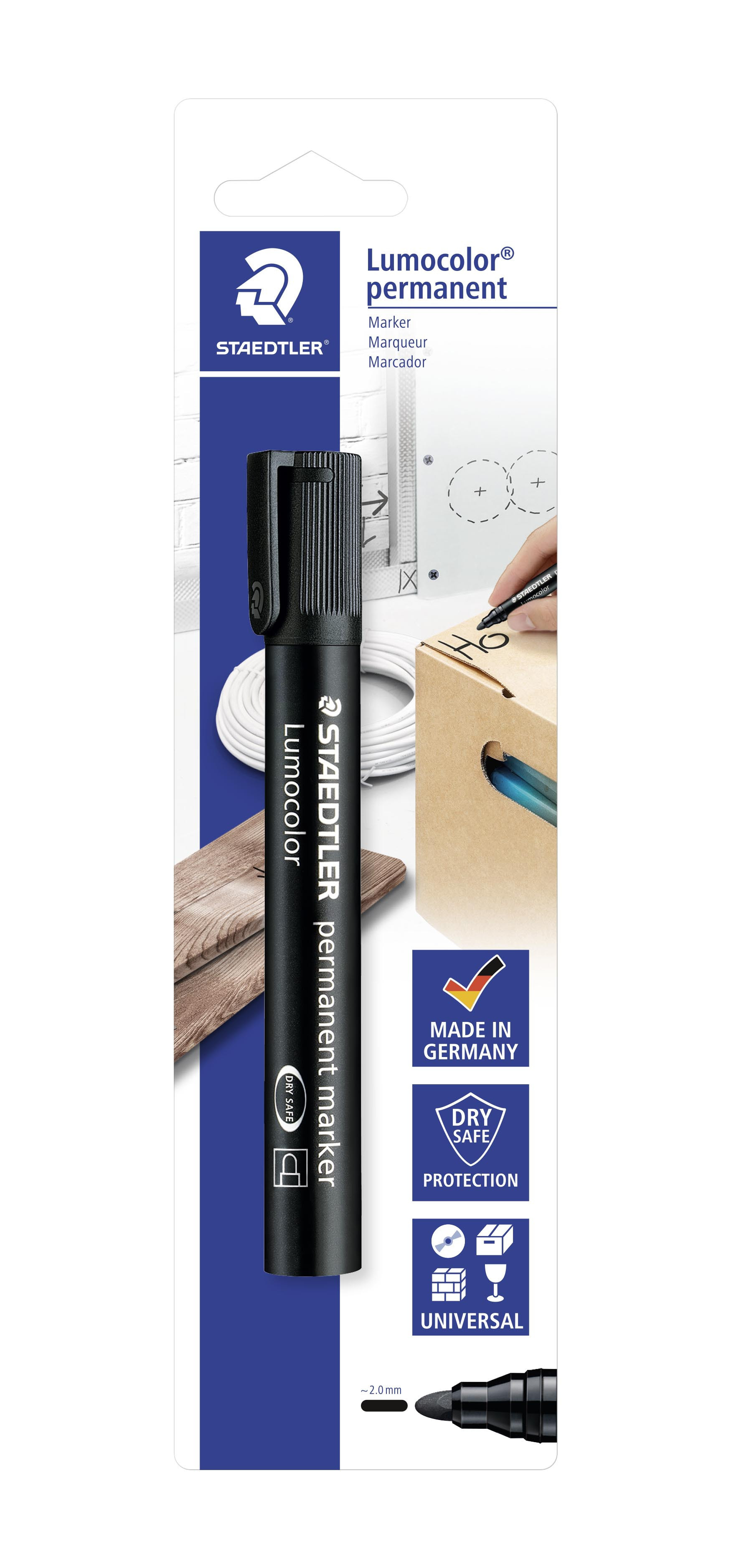 BildeSTAEDTLER Merkepenn Lumocolor Perm. Rund 2,0mm sort blister