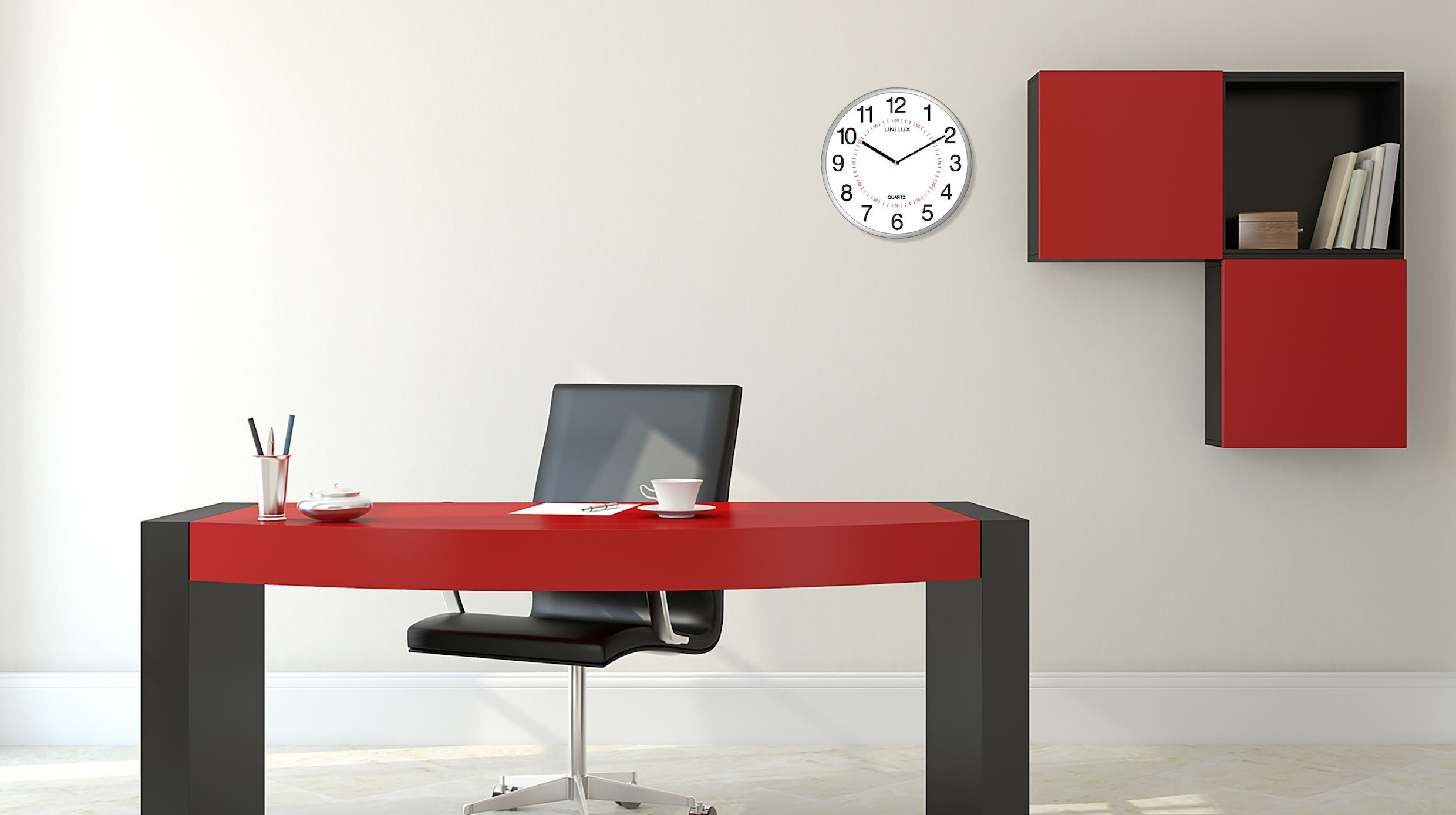 Unilux Clock Aria, Metal Grey