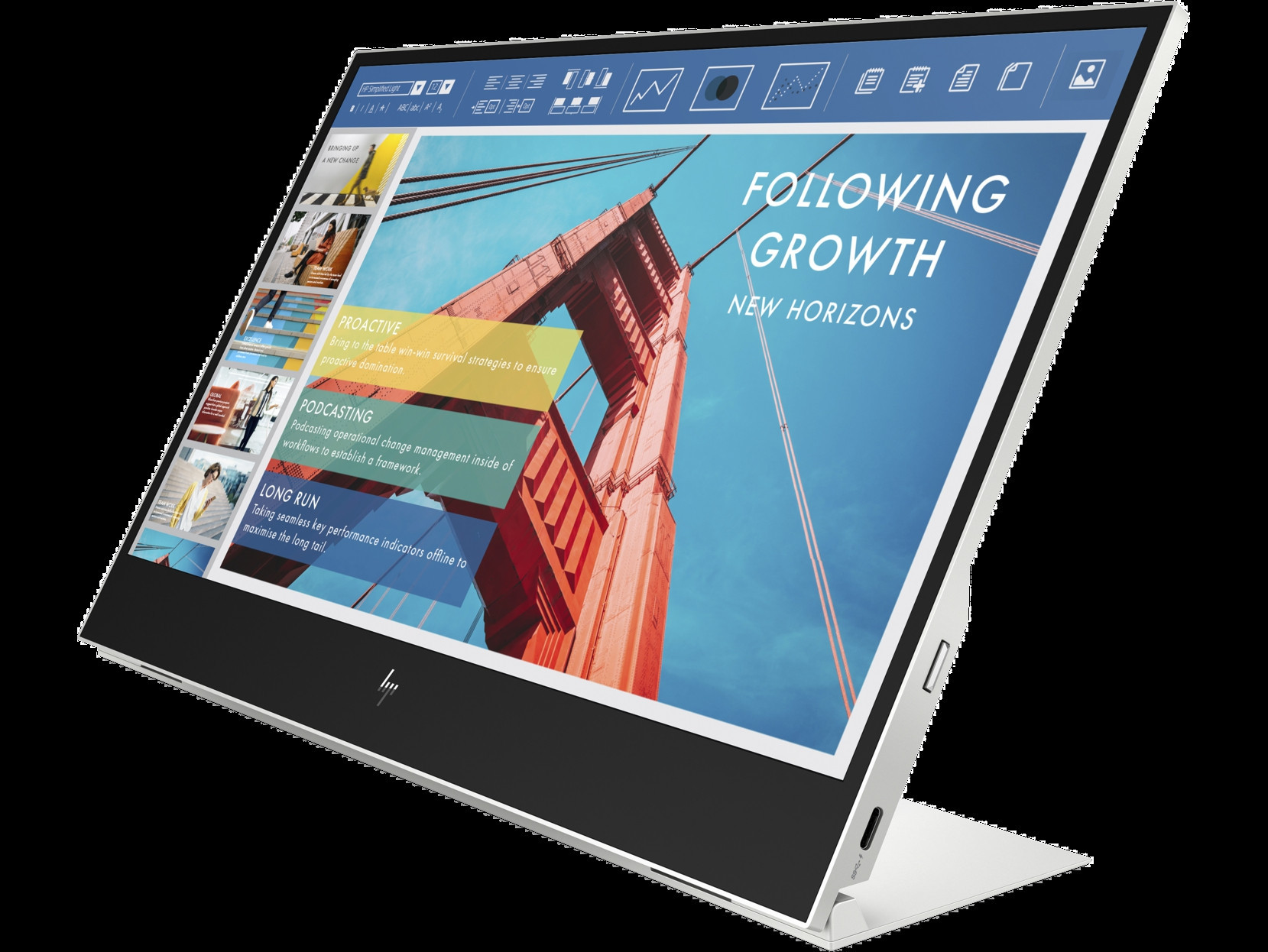 14'' HP Monitor E14 G4 USB-C (Portable), Black/Silver