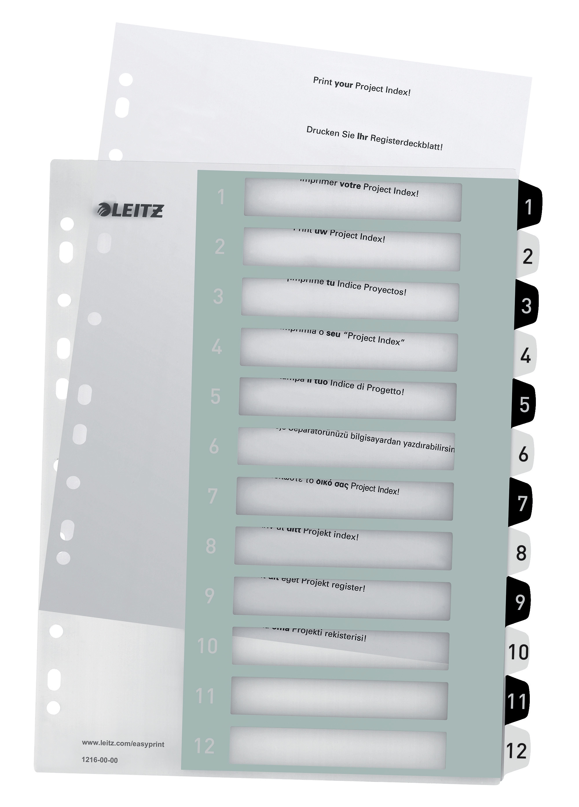 BildeRegister PP PC-utskrift A4+ 1-12 Hv/Sor