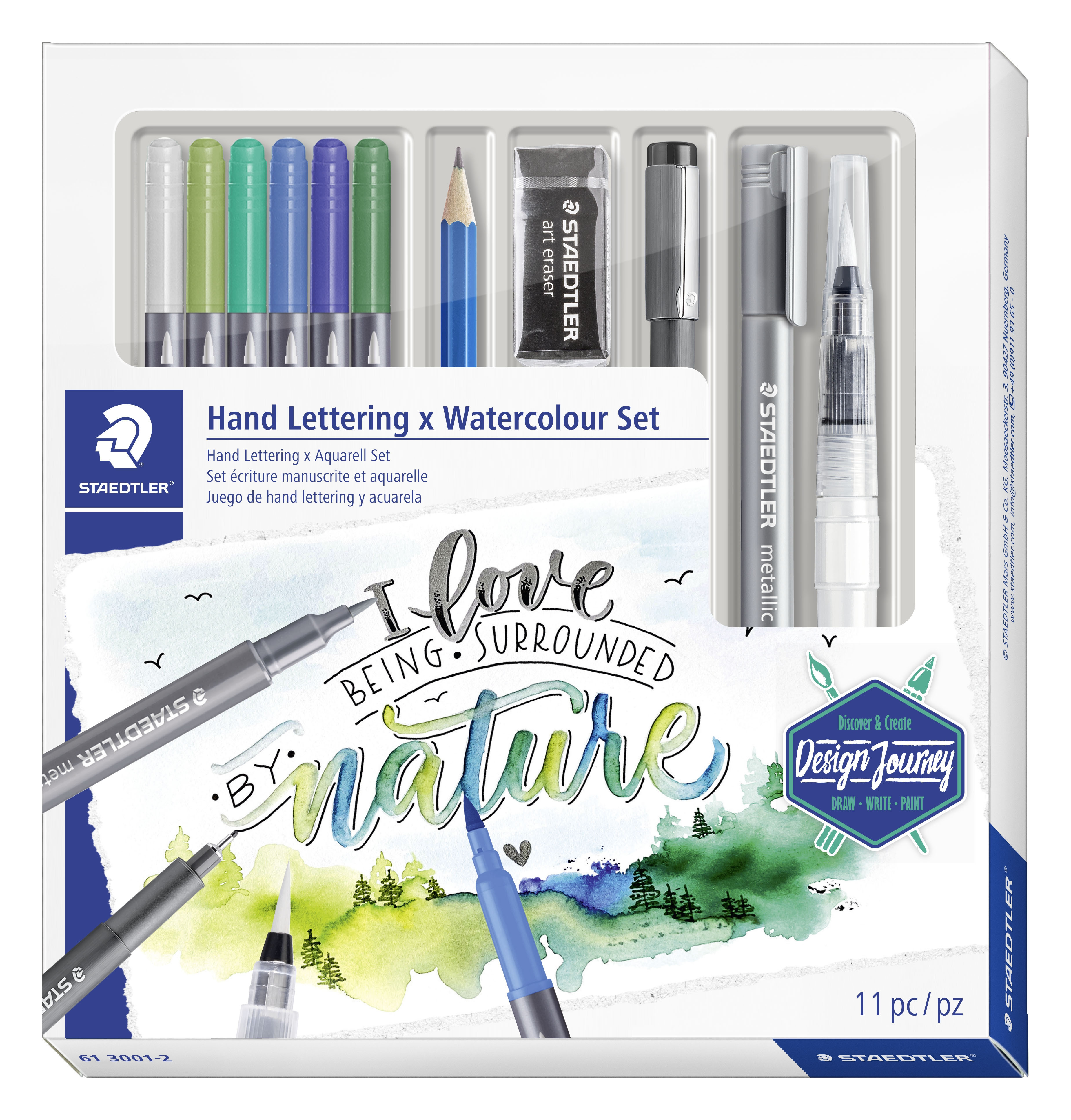 BildeStaedtler Handlettering + vannfarge sett assortert (11)