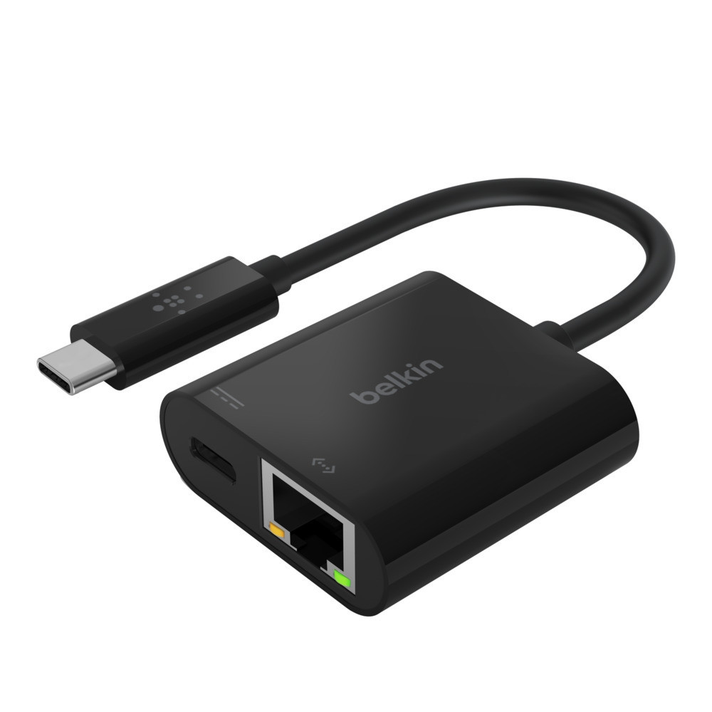 BildeUSB-C to Ethernet + Charge Adapter, Black