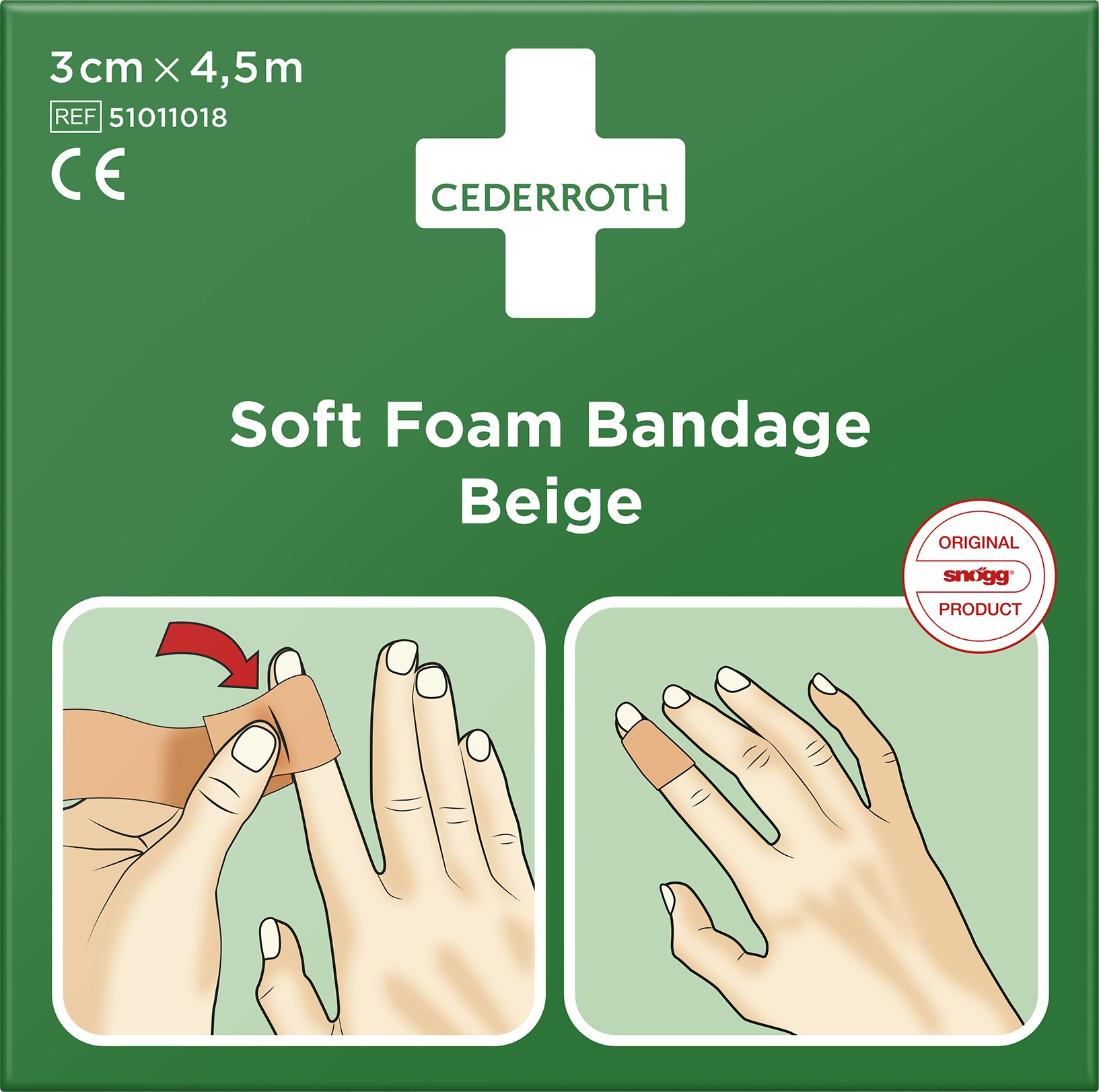 Cederroth Soft Foam Bandasje Beige 3 cm x 4,5m