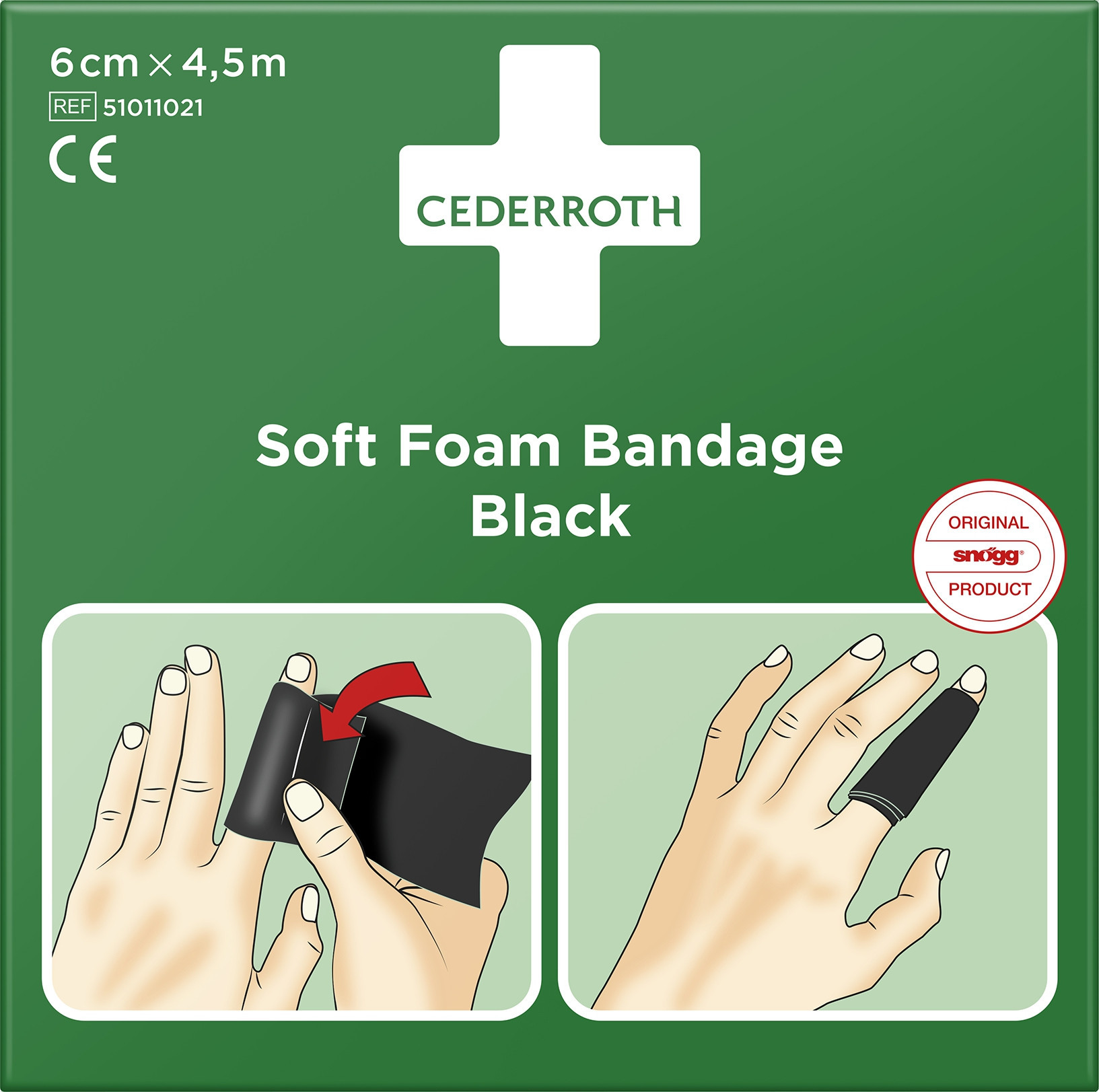 Cederroth Soft Foam Bandasje Black 6cm x 4,5m