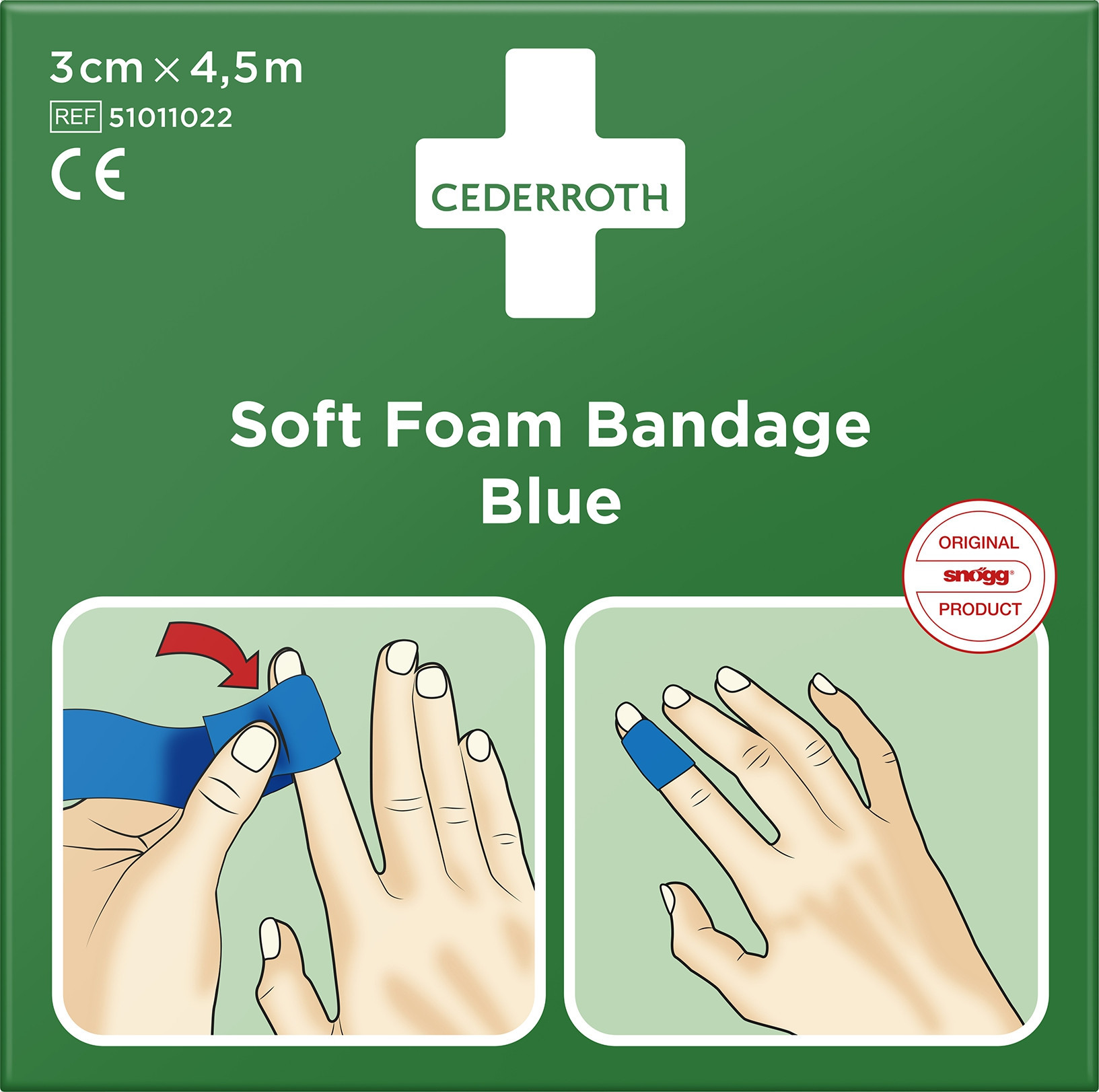 Cederroth Soft Foam Bandasje Blue 3 cm x 4,5m