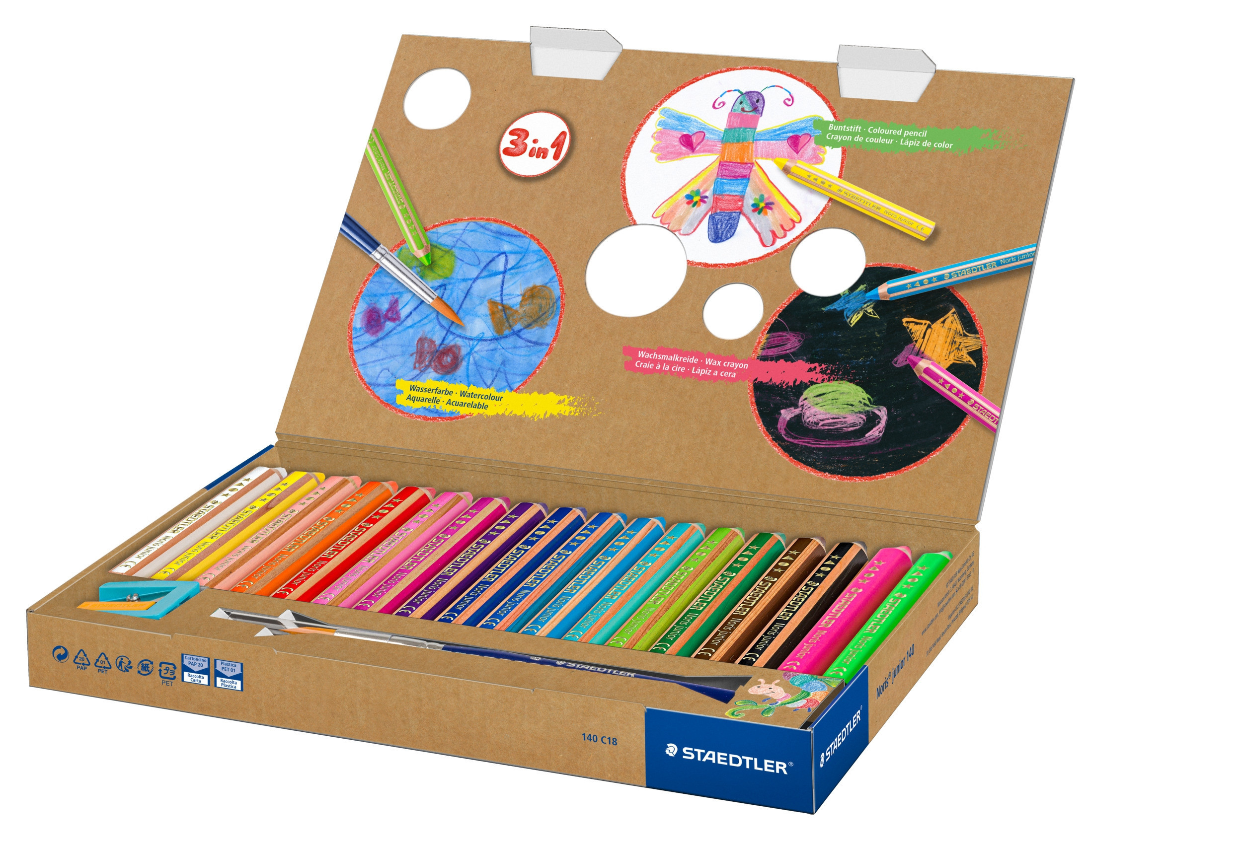 STAEDTLER Fargeblyanter Noris Junior Jumbo 3i1 (18)