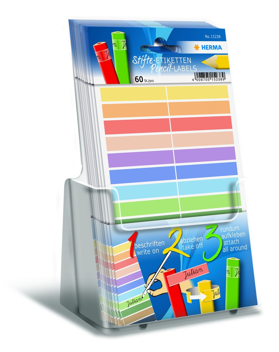BildeHERMA Blyantetiketter 10x46 display (30 ark)