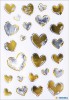 Herma stickers Creative hearts gold silv...