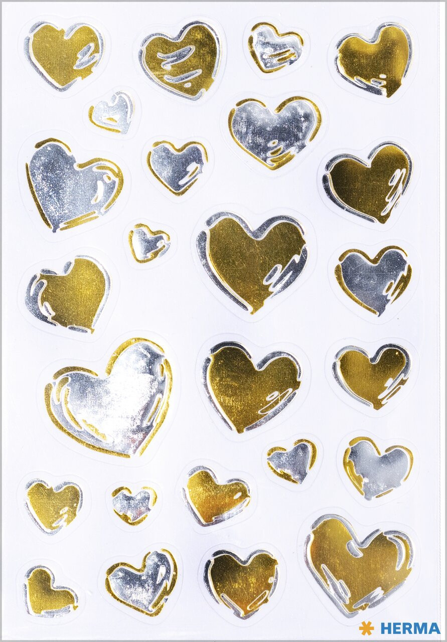 BildeHerma stickers Creative hearts gold silver (1)