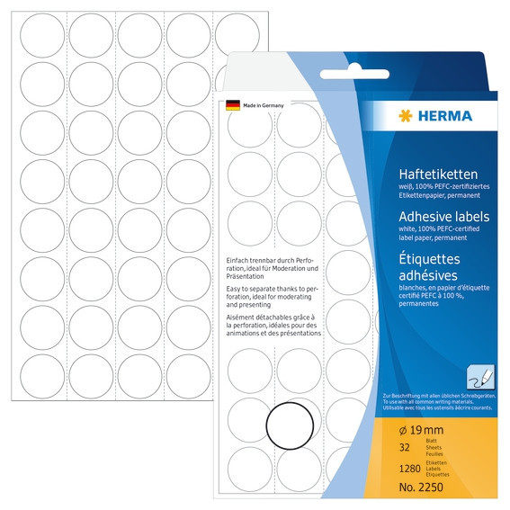 BildeHerma Etikett hvit 19mm