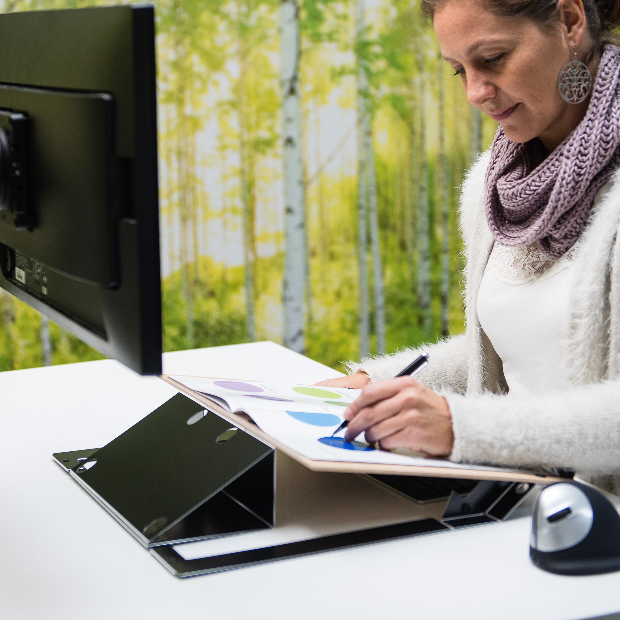 R-Go Read2Write Document holder, read and write, oak