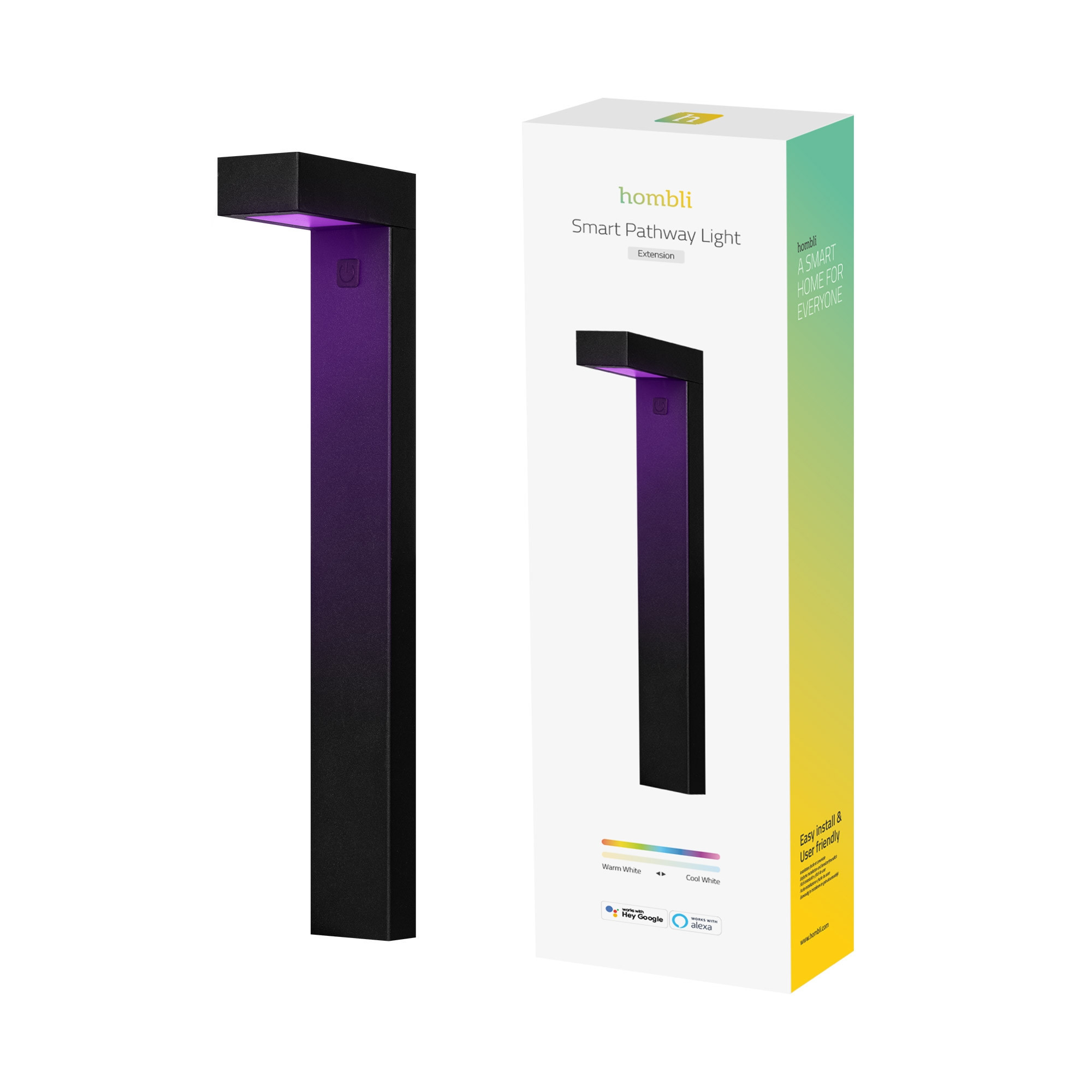 HOMBLI Outdoor Smart Pathway Light 1-pack RGB CCT Black