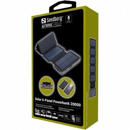 Sandberg Solar 6-Panel Powerbank 20000