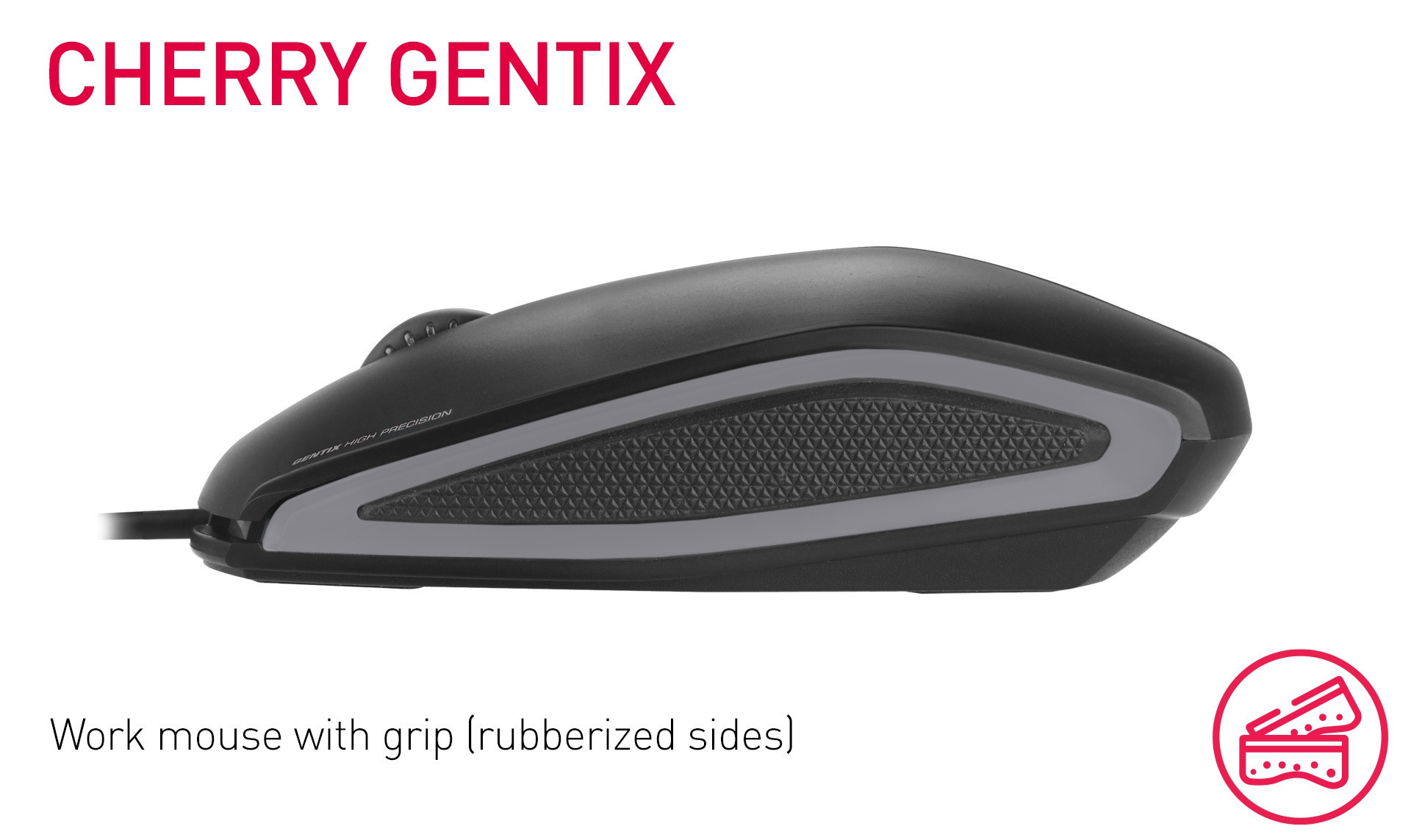 Cherry Gentix Corded Optical Mouse, Black