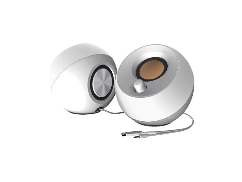 Pebble 2.0 USB Speakers, White
