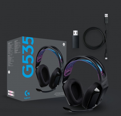 G535 LIGHTSPEED Wireless Gaming Headset, Black