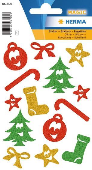 BildeHerma Klistremerker Magic julesymboler glitter (1)