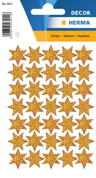 BildeHerma Klistremerker Decor jule slvstjerner glitter (3)